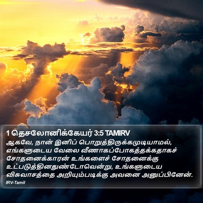 1 தெசலோனிக்கேயர் 3:5 TAMIRV Bible Verse Image