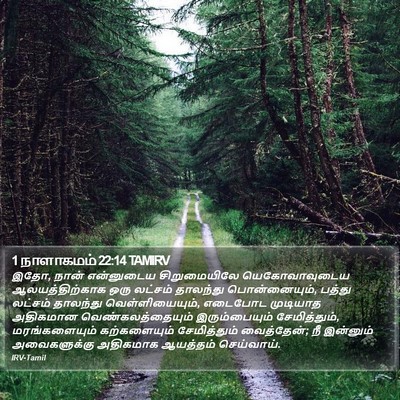 1 நாளாகமம் 22:14 TAMIRV Bible Verse Image
