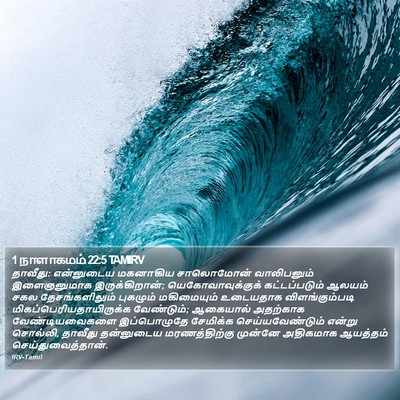 1 நாளாகமம் 22:5 TAMIRV Bible Verse Image