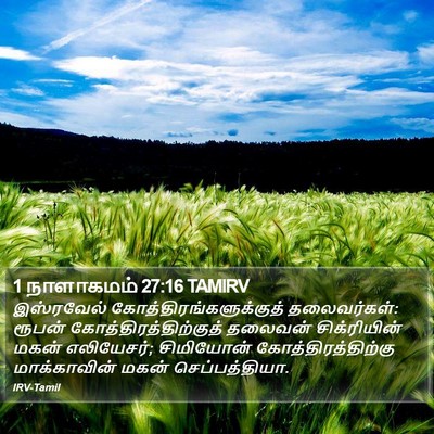 1 நாளாகமம் 27:16 TAMIRV Bible Verse Image