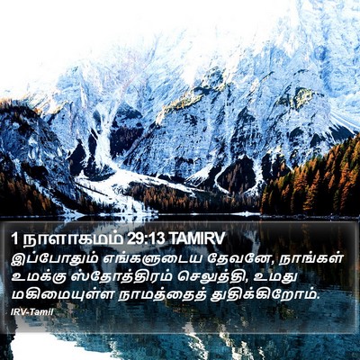 1 நாளாகமம் 29:13 TAMIRV Bible Verse Image