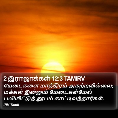 2 இராஜாக்கள் 12:3 TAMIRV Bible Verse Image
