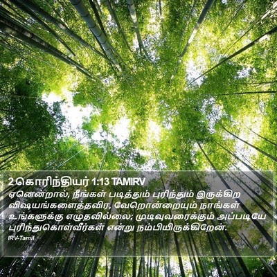 2 கொரிந்தியர் 1:13 TAMIRV Bible Verse Image