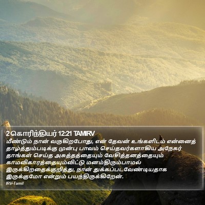 2 கொரிந்தியர் 12:21 TAMIRV Bible Verse Image
