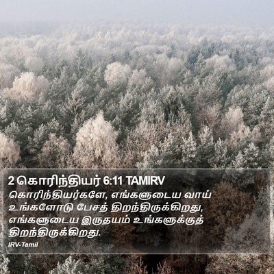 2 கொரிந்தியர் 6:11 TAMIRV Bible Verse Image