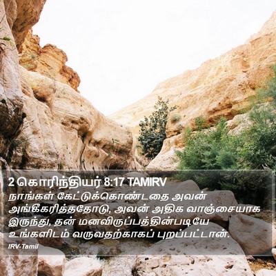 2 கொரிந்தியர் 8:17 TAMIRV Bible Verse Image