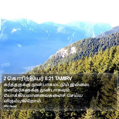 2 கொரிந்தியர் 8:21 TAMIRV Bible Verse Image