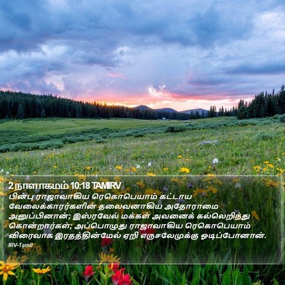 2 நாளாகமம் 10:18 TAMIRV Bible Verse Image