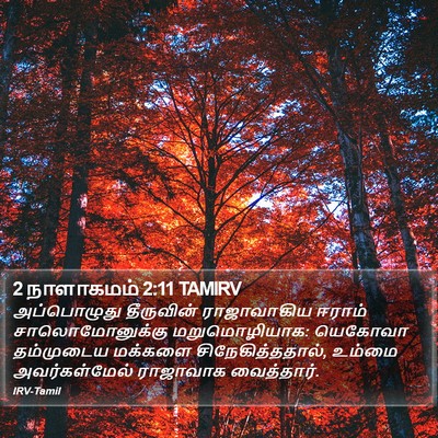 2 நாளாகமம் 2:11 TAMIRV Bible Verse Image