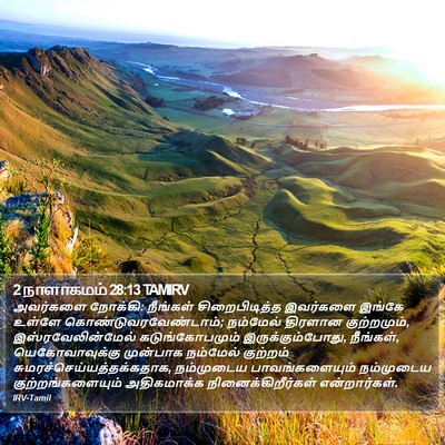 2 நாளாகமம் 28:13 TAMIRV Bible Verse Image