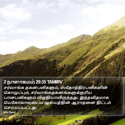 2 நாளாகமம் 29:35 TAMIRV Bible Verse Image