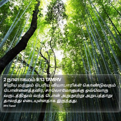 2 நாளாகமம் 9:13 TAMIRV Bible Verse Image