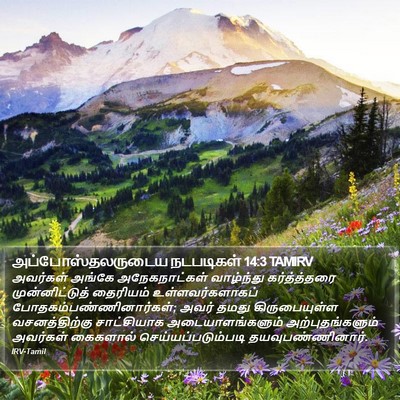 அப்போஸ்தலருடைய நடபடிகள் 14:3 TAMIRV Bible Verse Image