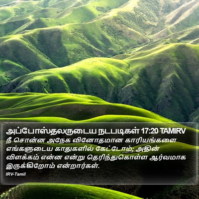 அப்போஸ்தலருடைய நடபடிகள் 17:20 TAMIRV Bible Verse Image