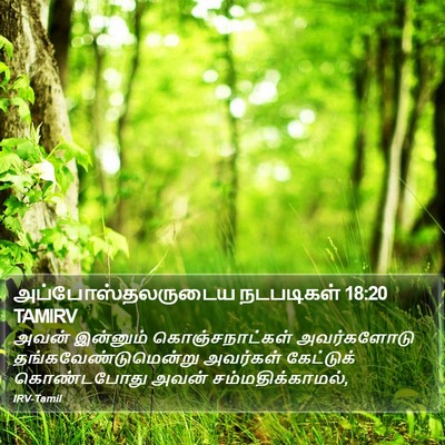 அப்போஸ்தலருடைய நடபடிகள் 18:20 TAMIRV Bible Verse Image