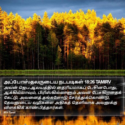 அப்போஸ்தலருடைய நடபடிகள் 18:26 TAMIRV Bible Verse Image
