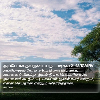 அப்போஸ்தலருடைய நடபடிகள் 21:33 TAMIRV Bible Verse Image
