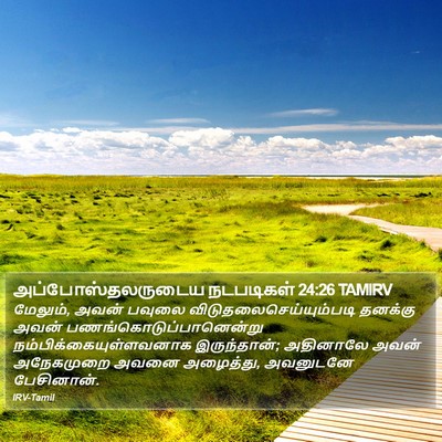 அப்போஸ்தலருடைய நடபடிகள் 24:26 TAMIRV Bible Verse Image