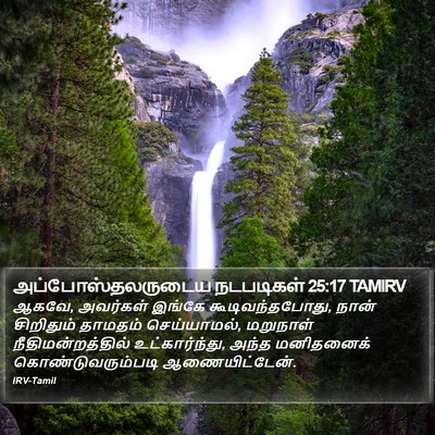 அப்போஸ்தலருடைய நடபடிகள் 25:17 TAMIRV Bible Verse Image