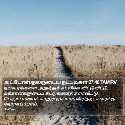 அப்போஸ்தலருடைய நடபடிகள் 27:40 TAMIRV Bible Verse Image