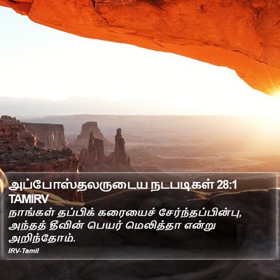 அப்போஸ்தலருடைய நடபடிகள் 28:1 TAMIRV Bible Verse Image