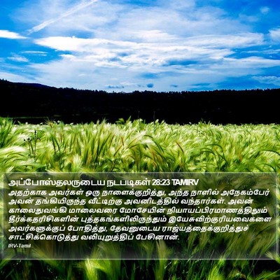 அப்போஸ்தலருடைய நடபடிகள் 28:23 TAMIRV Bible Verse Image