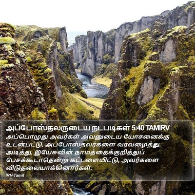 அப்போஸ்தலருடைய நடபடிகள் 5:40 TAMIRV Bible Verse Image