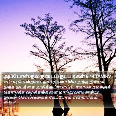 அப்போஸ்தலருடைய நடபடிகள் 6:14 TAMIRV Bible Verse Image