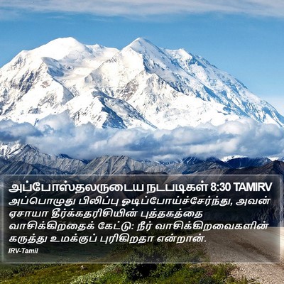 அப்போஸ்தலருடைய நடபடிகள் 8:30 TAMIRV Bible Verse Image