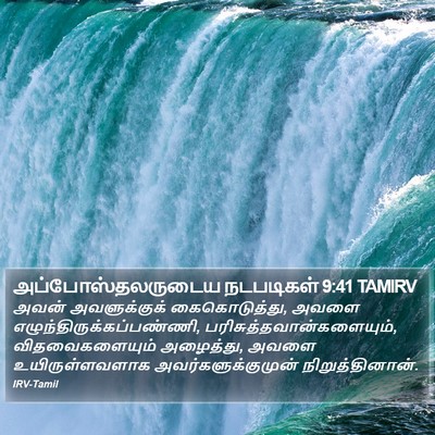 அப்போஸ்தலருடைய நடபடிகள் 9:41 TAMIRV Bible Verse Image