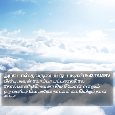 அப்போஸ்தலருடைய நடபடிகள் 9:43 TAMIRV Bible Verse Image