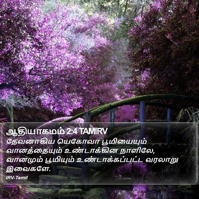 ஆதியாகமம் 2:4 TAMIRV Bible Verse Image