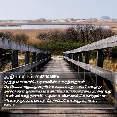 ஆதியாகமம் 27:42 TAMIRV Bible Verse Image