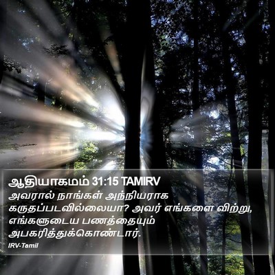 ஆதியாகமம் 31:15 TAMIRV Bible Verse Image