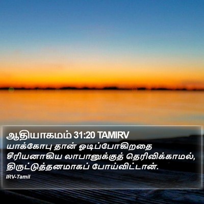 ஆதியாகமம் 31:20 TAMIRV Bible Verse Image