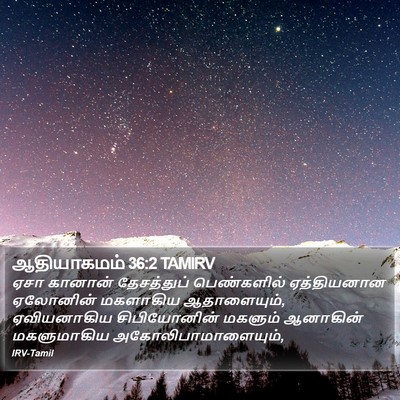 ஆதியாகமம் 36:2 TAMIRV Bible Verse Image