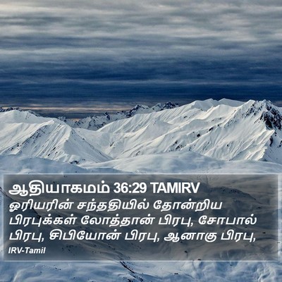 ஆதியாகமம் 36:29 TAMIRV Bible Verse Image