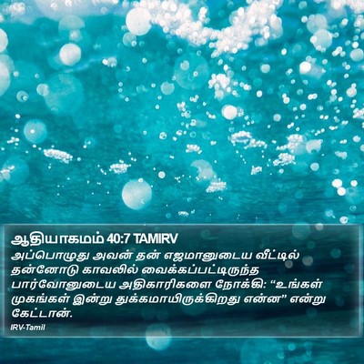 ஆதியாகமம் 40:7 TAMIRV Bible Verse Image