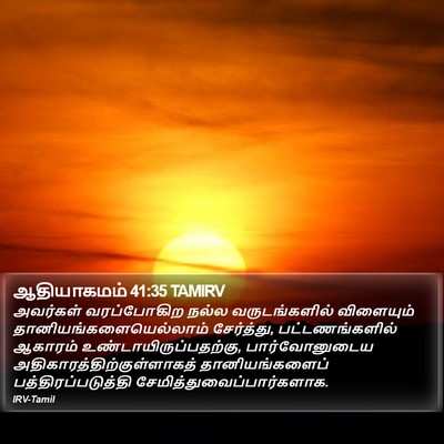 ஆதியாகமம் 41:35 TAMIRV Bible Verse Image