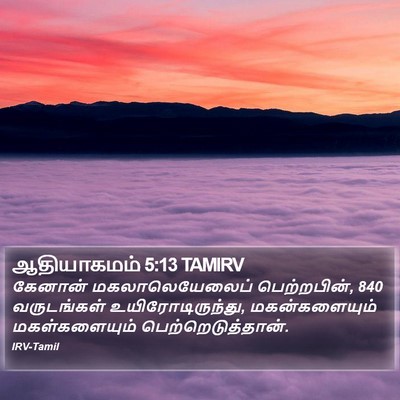 ஆதியாகமம் 5:13 TAMIRV Bible Verse Image
