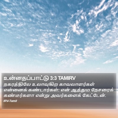 உன்னதப்பாட்டு 3:3 TAMIRV Bible Verse Image