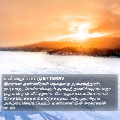 உன்னதப்பாட்டு 8:7 TAMIRV Bible Verse Image