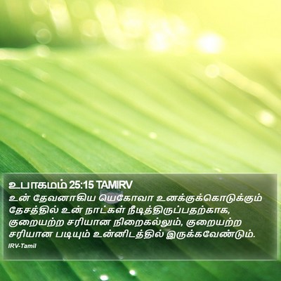 உபாகமம் 25:15 TAMIRV Bible Verse Image