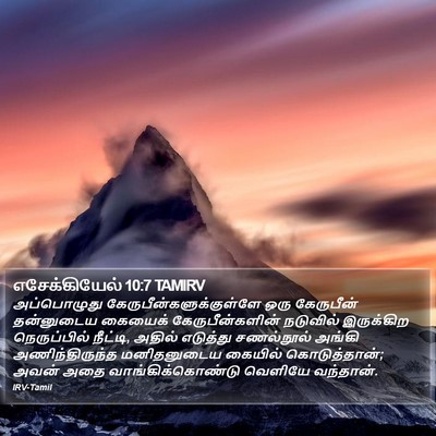 எசேக்கியேல் 10:7 TAMIRV Bible Verse Image
