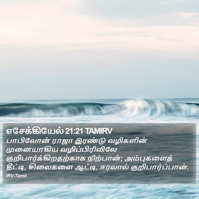 எசேக்கியேல் 21:21 TAMIRV Bible Verse Image