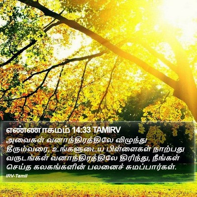 எண்ணாகமம் 14:33 TAMIRV Bible Verse Image