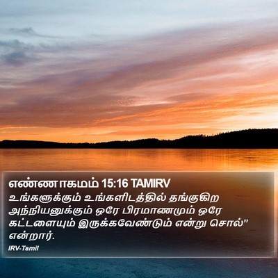 எண்ணாகமம் 15:16 TAMIRV Bible Verse Image