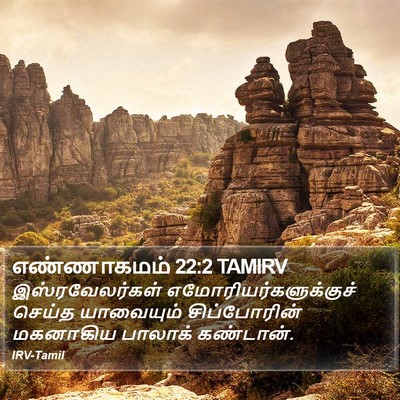 எண்ணாகமம் 22:2 TAMIRV Bible Verse Image