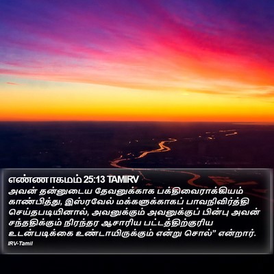எண்ணாகமம் 25:13 TAMIRV Bible Verse Image