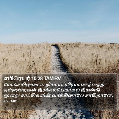 எபிரெயர் 10:28 TAMIRV Bible Verse Image
